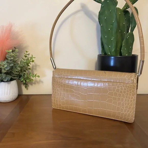 Nine West Tan Croc-Embossed Shoulder Bag - Picture 5 of 8